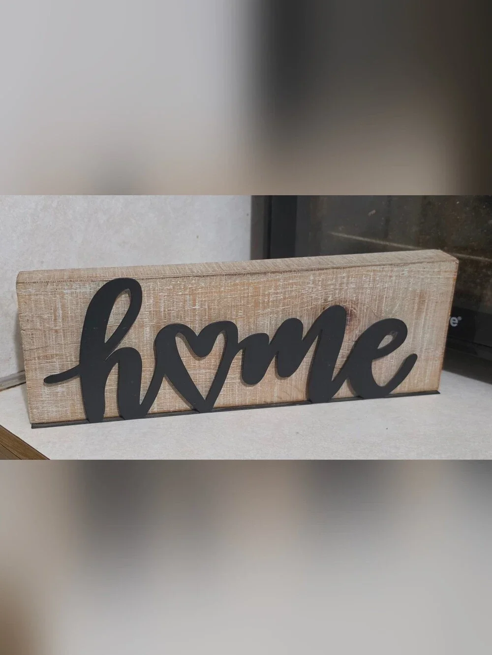 Hobby Lobby Black Script 'Home' Rustic Wooden Table - Wall Decor